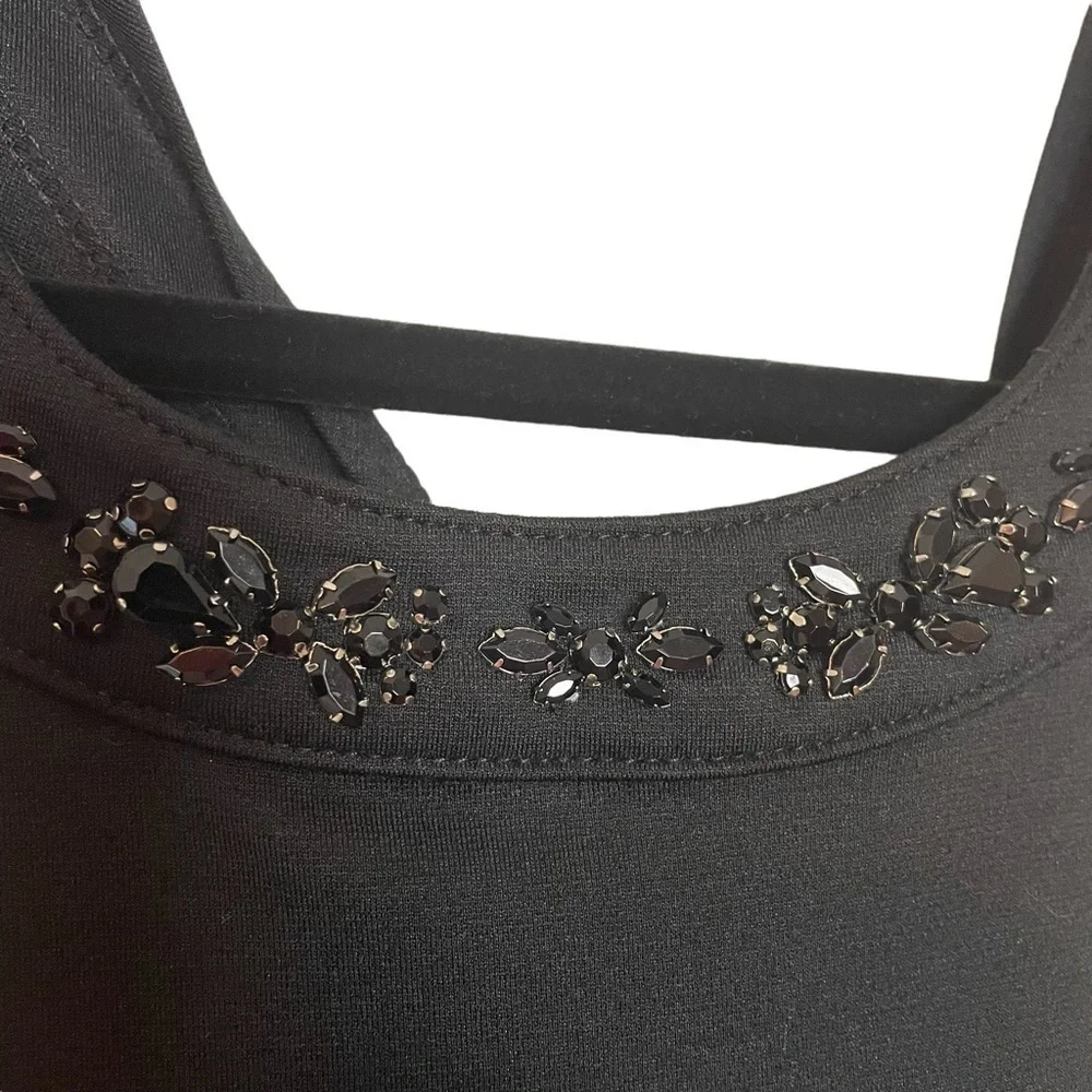 Nordstroms Black Swan Black Halter Dress w/Jeweled Neckline & TwistTie Open Back - Picture 4 of 14